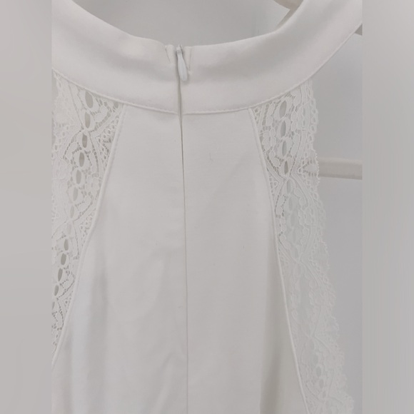 Lulus Reach Out My Hand White Lace Skater Halter Mini Dress XL - Picture 10 of 12